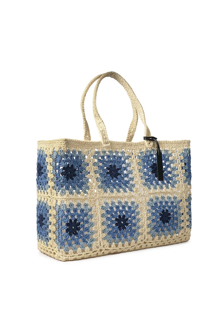 Ceannis Basket | Grids Crochet | White-Blue