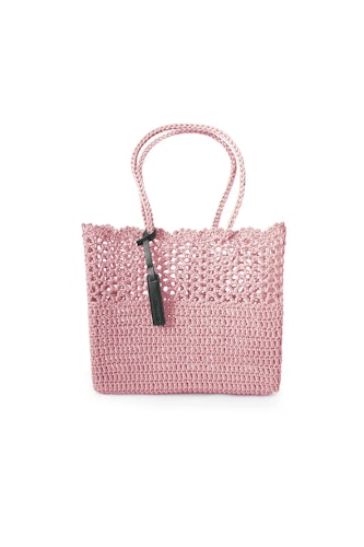 Virkad korg väska Crochet Basket, Pink, Ceannis