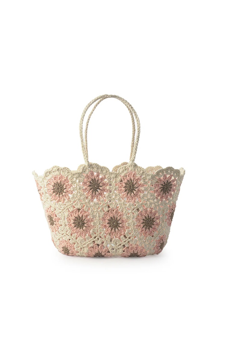 Korgväska Crochet Sunflower, Vit, Ceannis