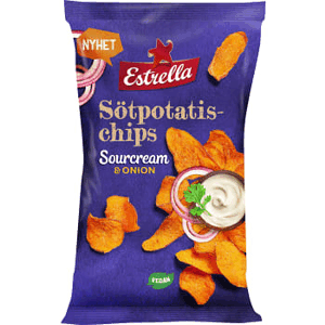 Estrella Sötpotatischips Sourcream & Onion 90g