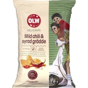 Olw delichips chili & syrad grädde 150g