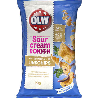 Olw linschips sour cream onion 90g