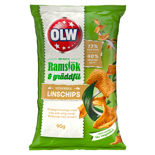 Olw linschips ramslök gräddfil 90g