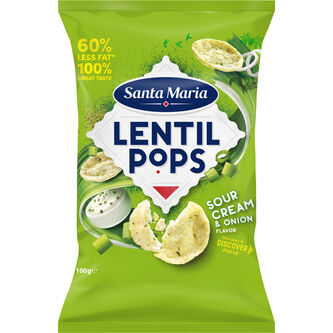 Lentil pops sour cream & onion 100g