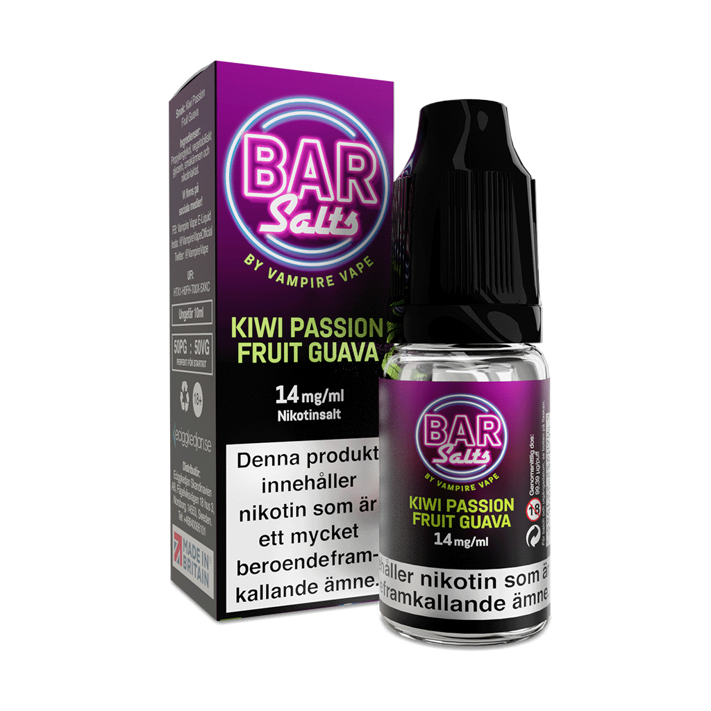 Bar salt kiwi passion fruit guava 14mg