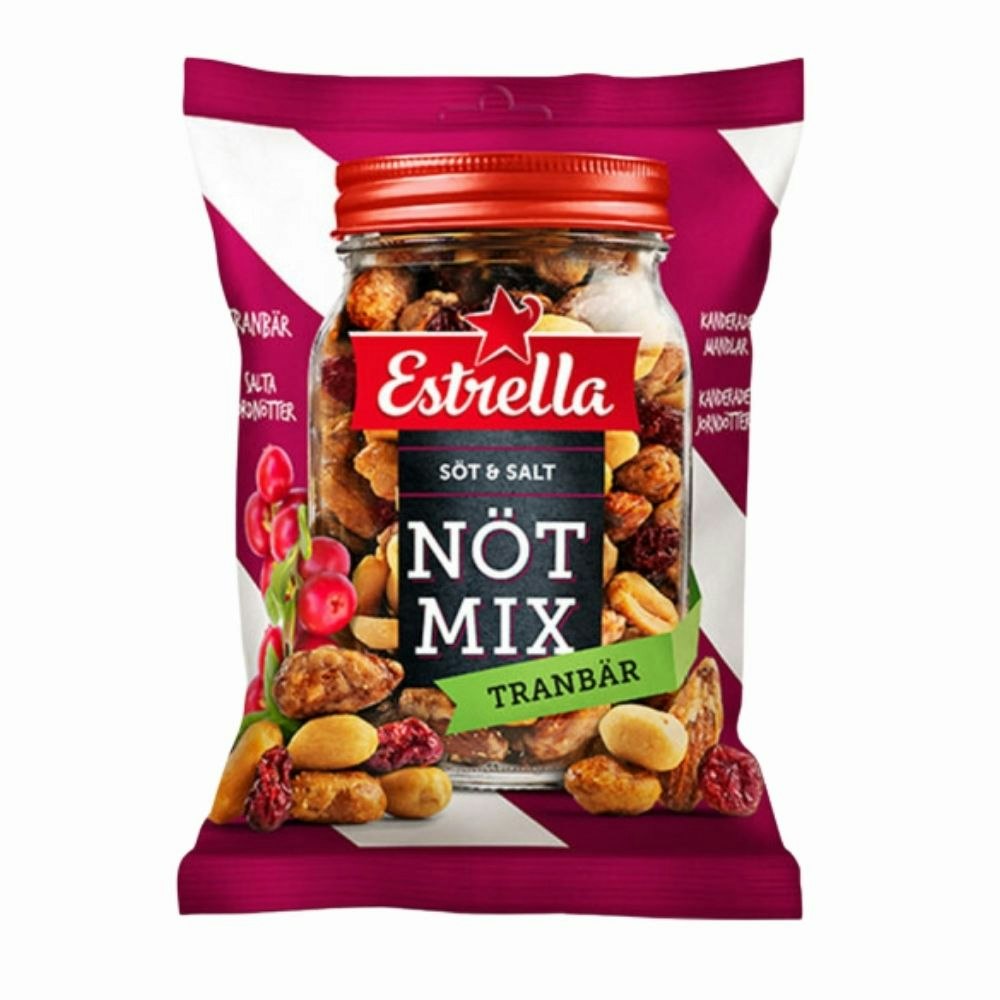 Estrella Nötmix tranbär 175g