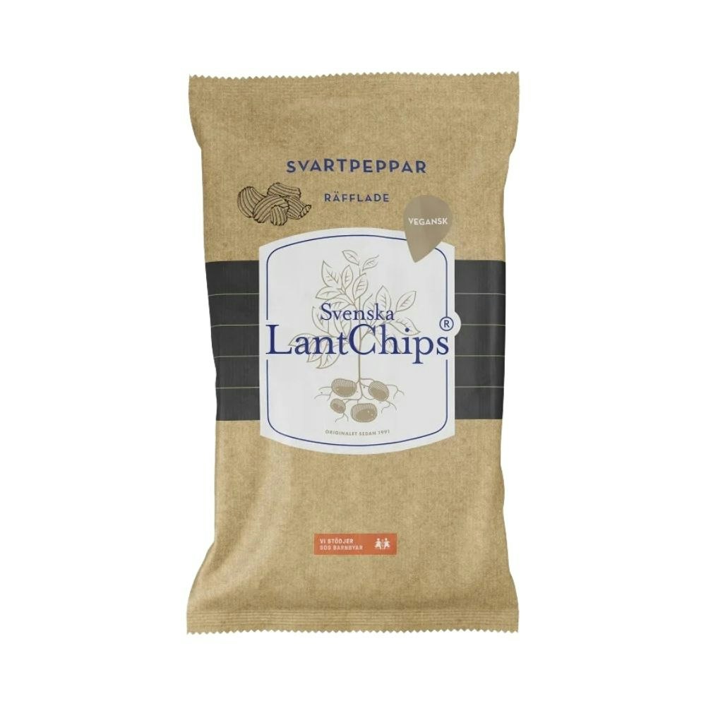 Svenska lantchips svartpeppar 200g
