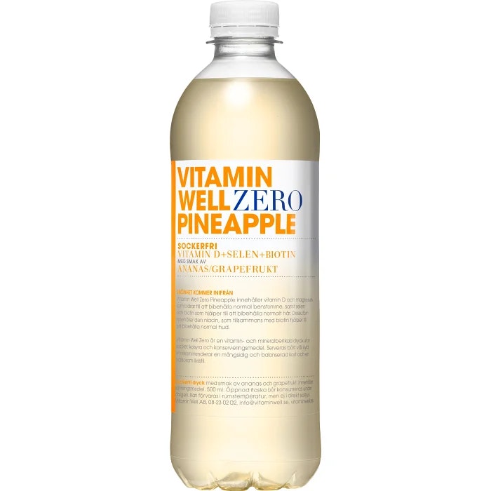 Vitamin well zero pineapple 50cl