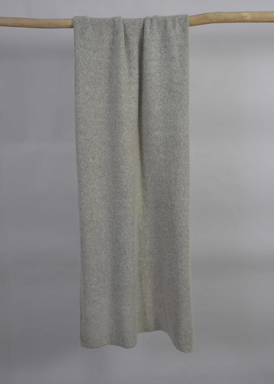 Gray Light Cashmere Knitted handcrafted Wrap