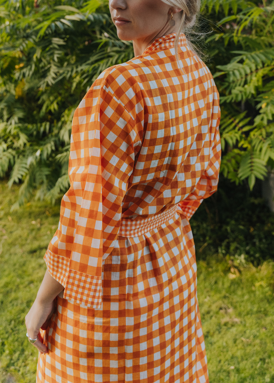 Kimono Orange Check