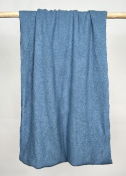 Blue Cashmere handcrafted knitted wrap