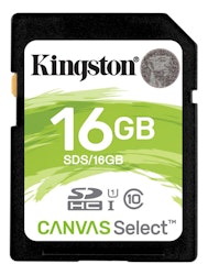 Kingston 16GB Canvas Select SDHC minneskort