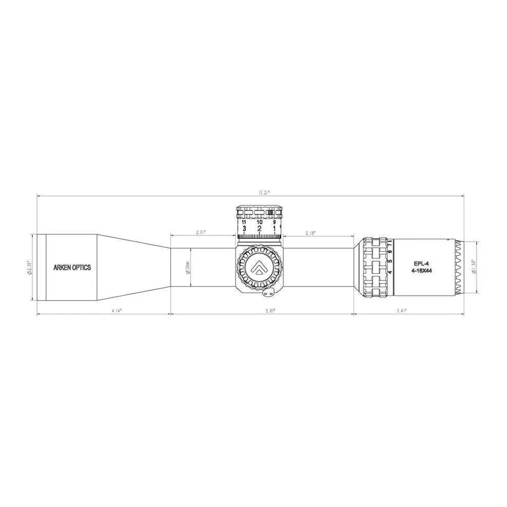 Arken Optics EPL4 4-16x44 FFP VHR MIL Belyst Kikarsikte