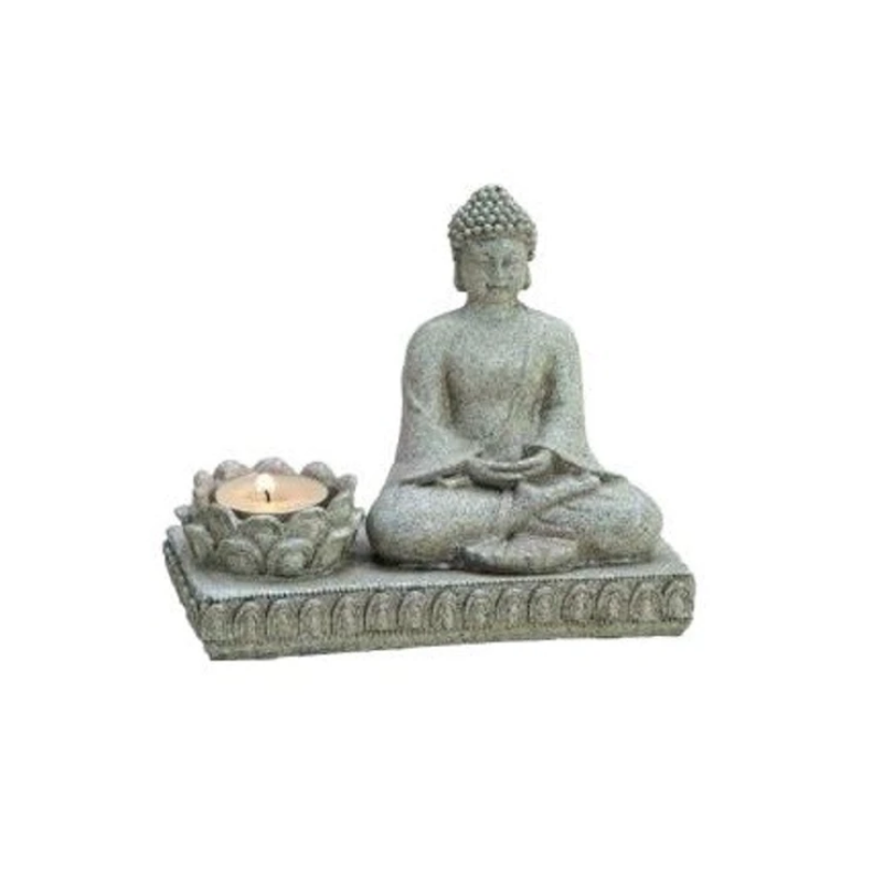 Buddhastaty med ljushållare