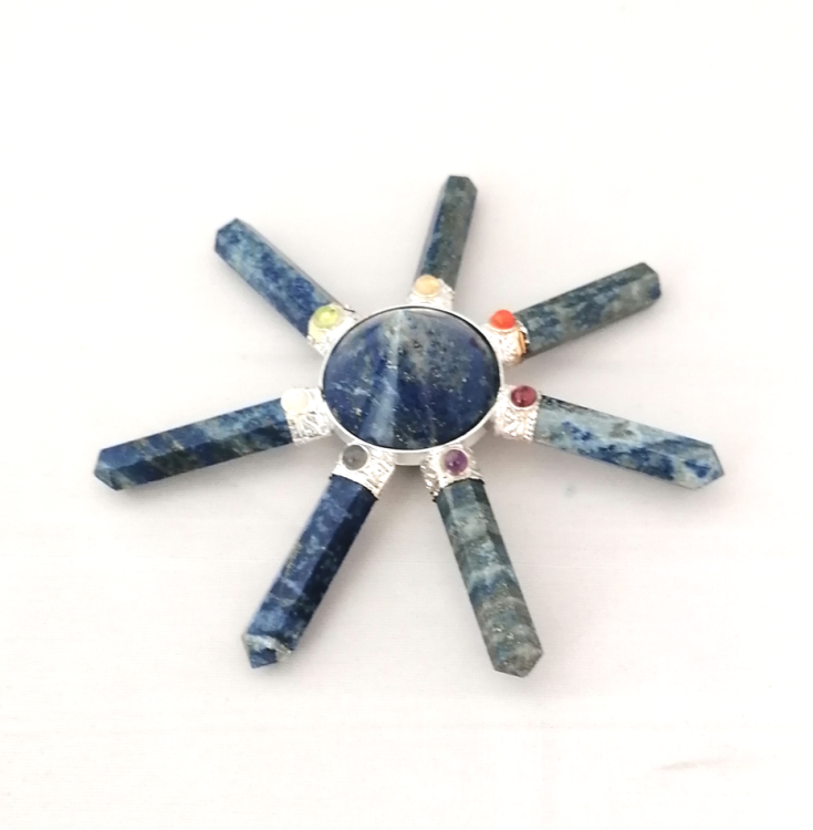 Lapis Lazuli, chakra Generatorkristall 7 armar