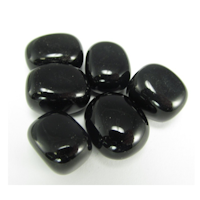 Obsidian svart, trumlad