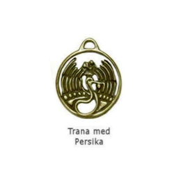 Amulett - Trana med persika