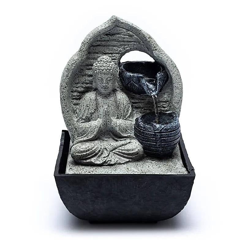 Inomhusfontän - Buddha. grå