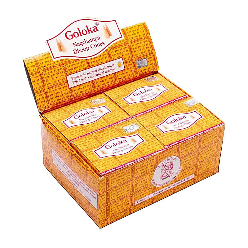 Goloka Nag Champa rökelsekoner storpack