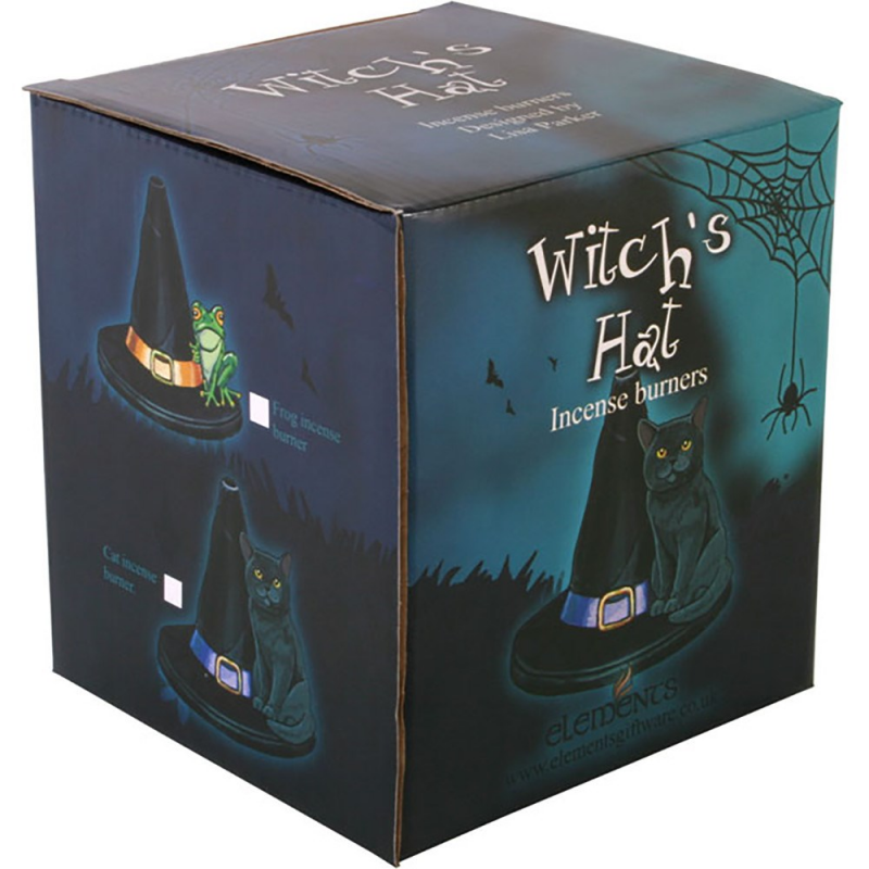 Witch hat with cat, av Lisa Parker. Rökelsehållare för koner