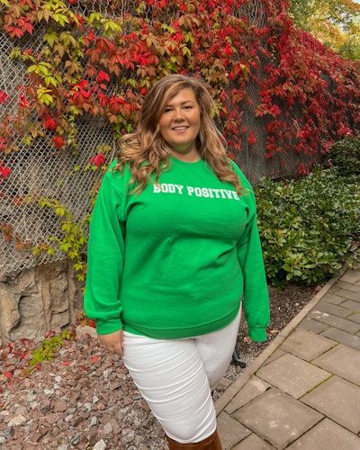 Grön sweatshirt "Body positive"