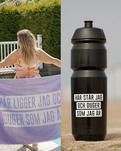 Lila strandpaketet: Badlakan + vattenflaska