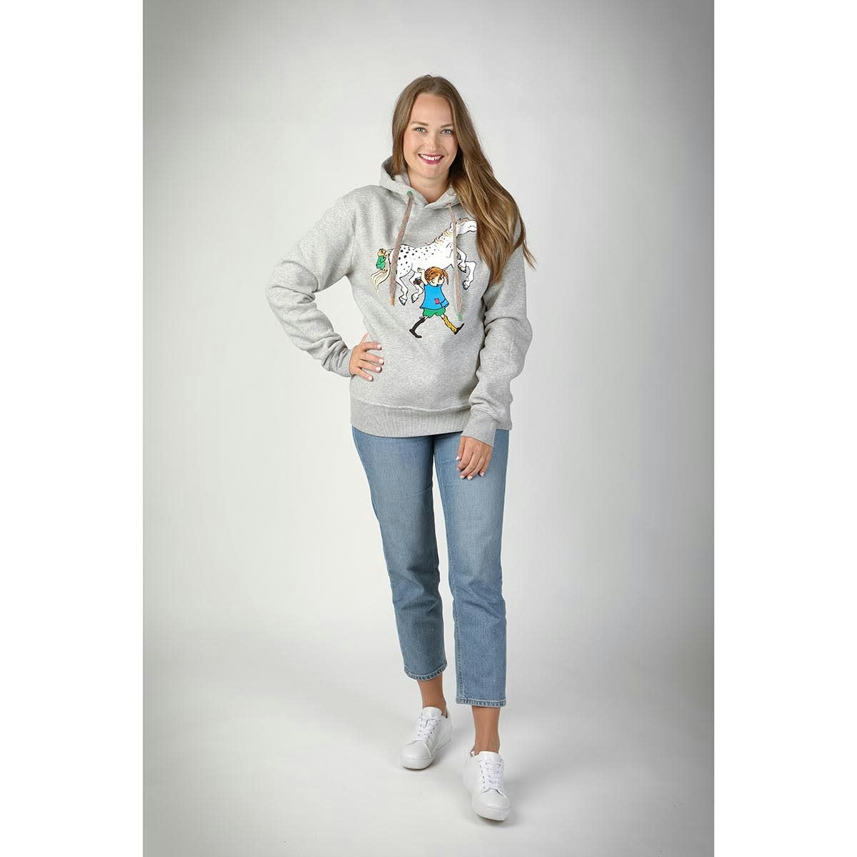 Kaino huvtröja Pippi grå - Stl. L