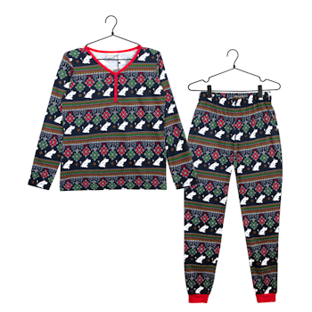 Mumin Ornament pyjamas dam mörkblå - XXL