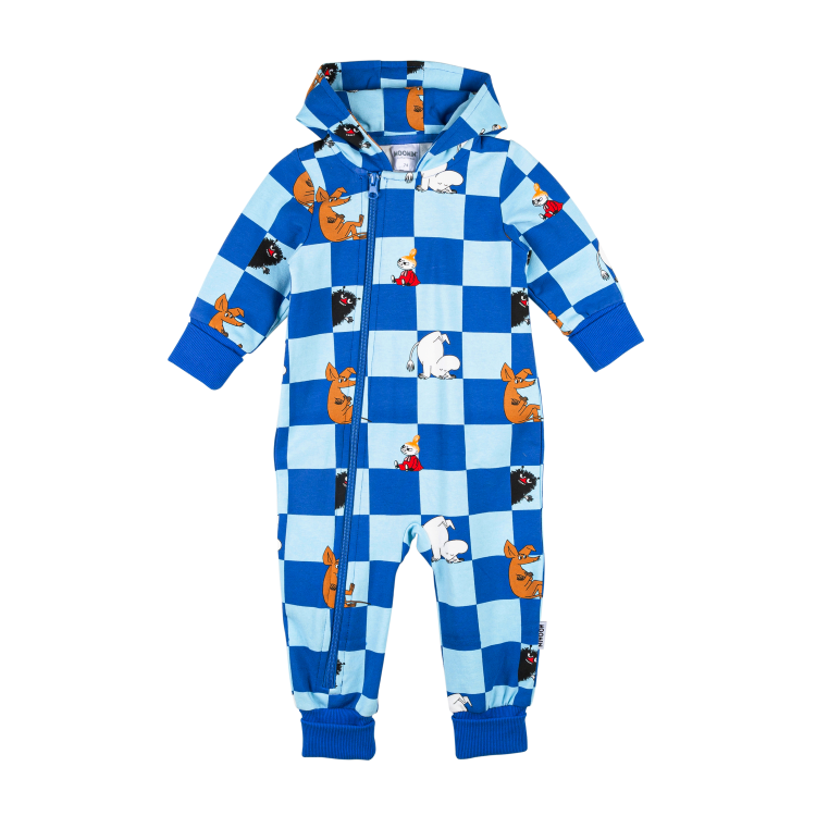 Mumin Rutfält overall baby blå - Stl. 74cl