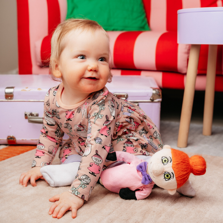 Mumin Mys kalas bodyklänning persika