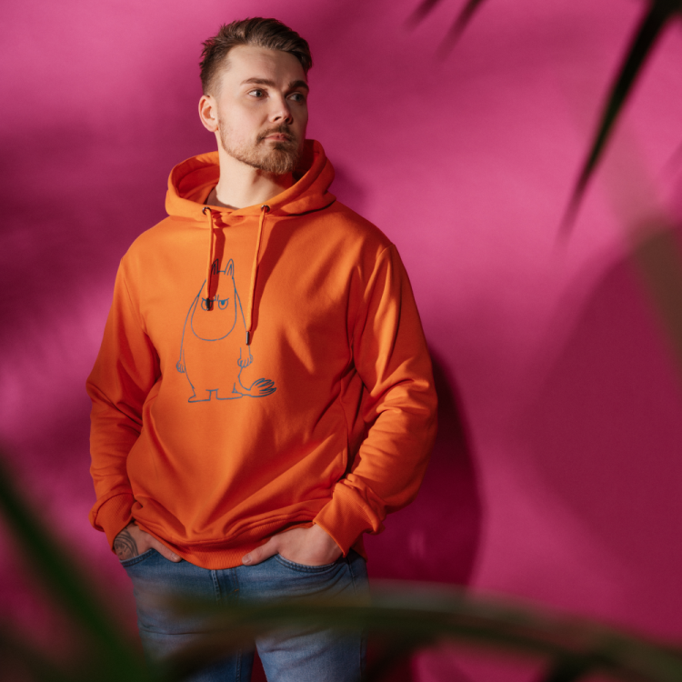 Mumin Kaino Huvtröja Ilska orange