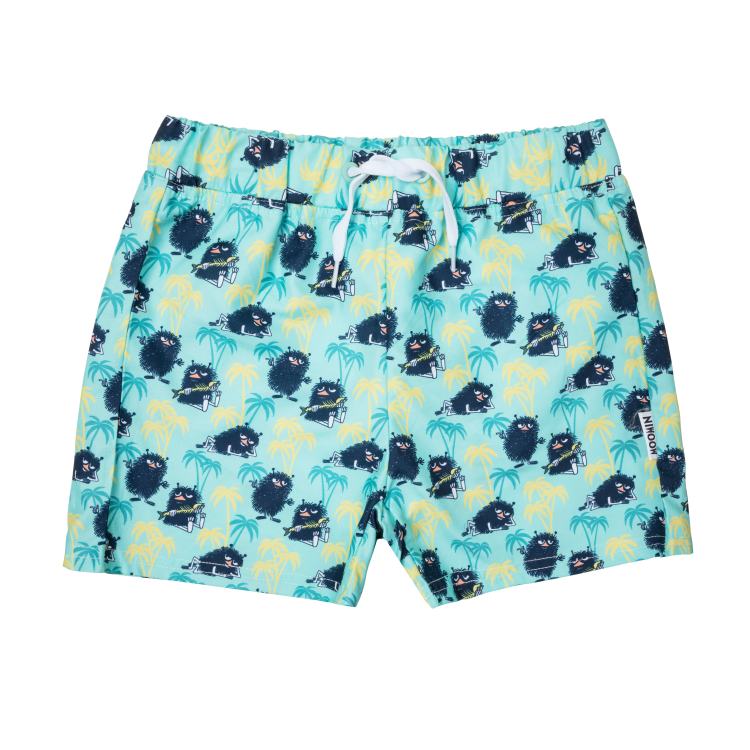 Mumin Palm Badshorts mintgrön