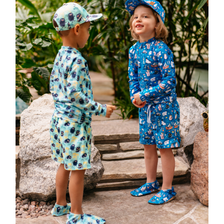 Mumin Palm Badshorts mintgrön