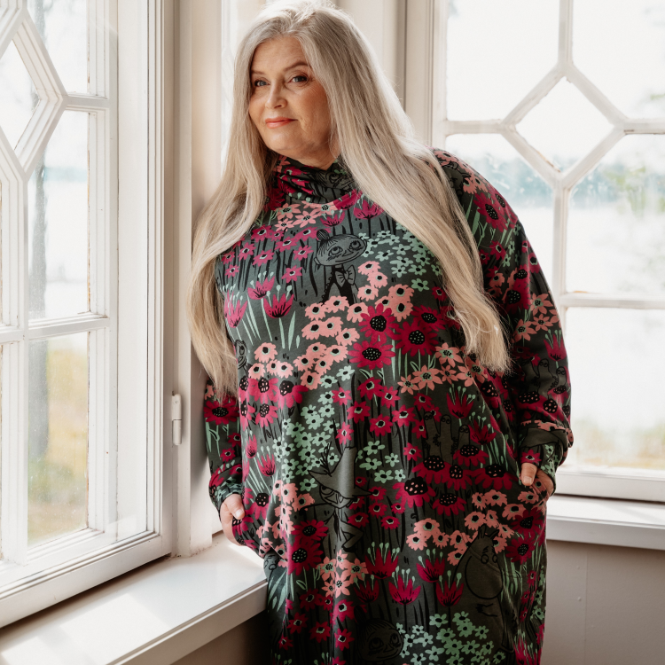 Mumin Huvklänning Tusensköna mörkgrön - Stl. M