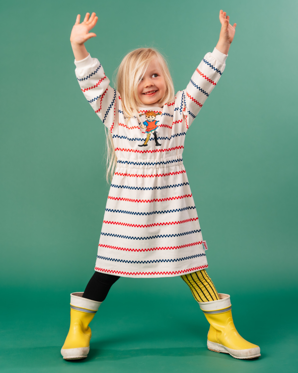 Pippi Rutrand sweatshirtklänning kitt