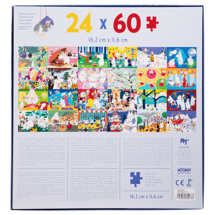 Mumin Pusseljulkalender 24x60 bitar