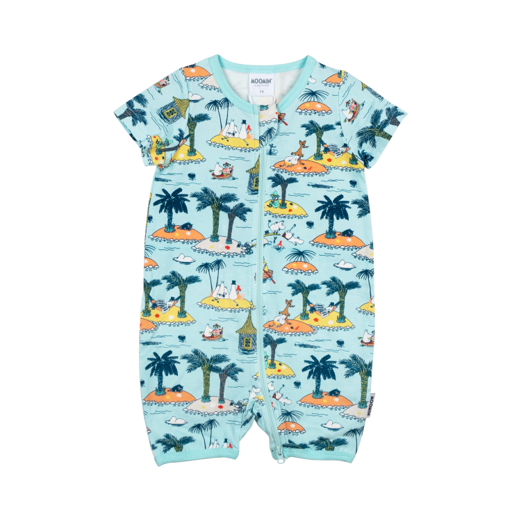 Mumin Semester playsuit/pyjamas kortärmad ljusblå