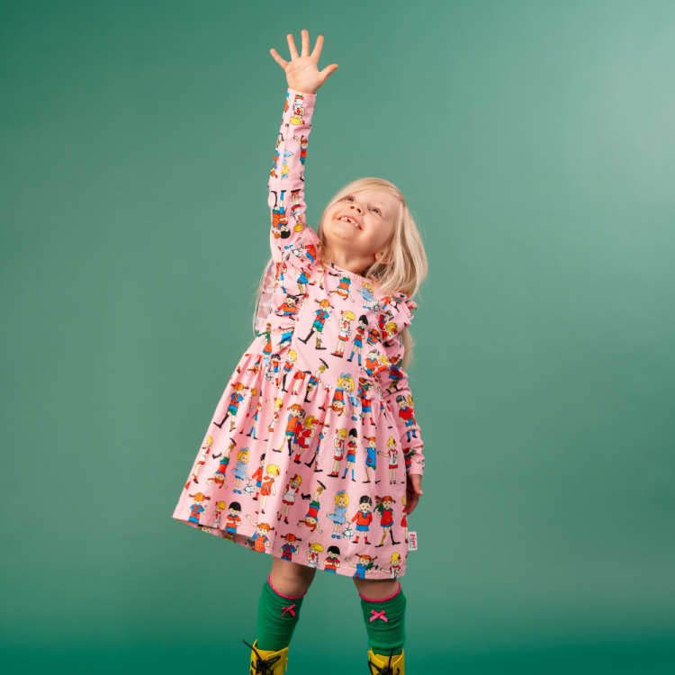 Pippi vänner klänning rosa