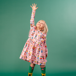 Pippi vänner klänning rosa