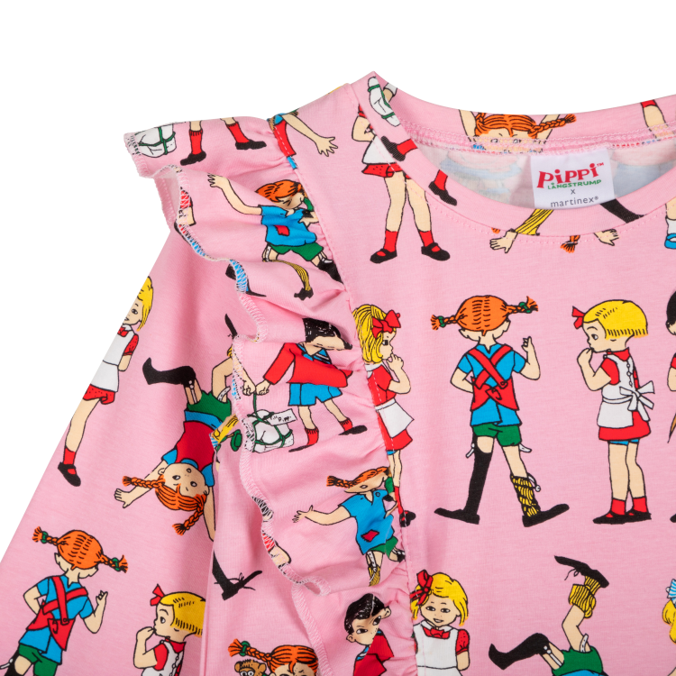 Pippi vänner klänning rosa