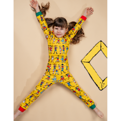 Pippi med vänner pyjamas gul - Stl. 86/92cl