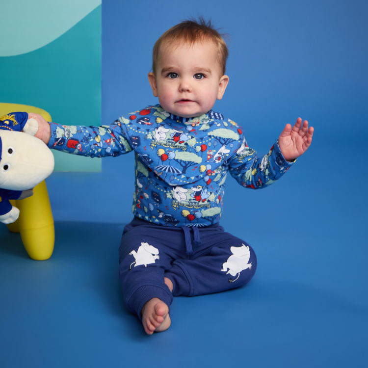 Mumintrollet byxa baby blå