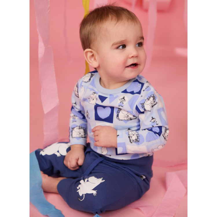 Mumintrollet byxa baby blå