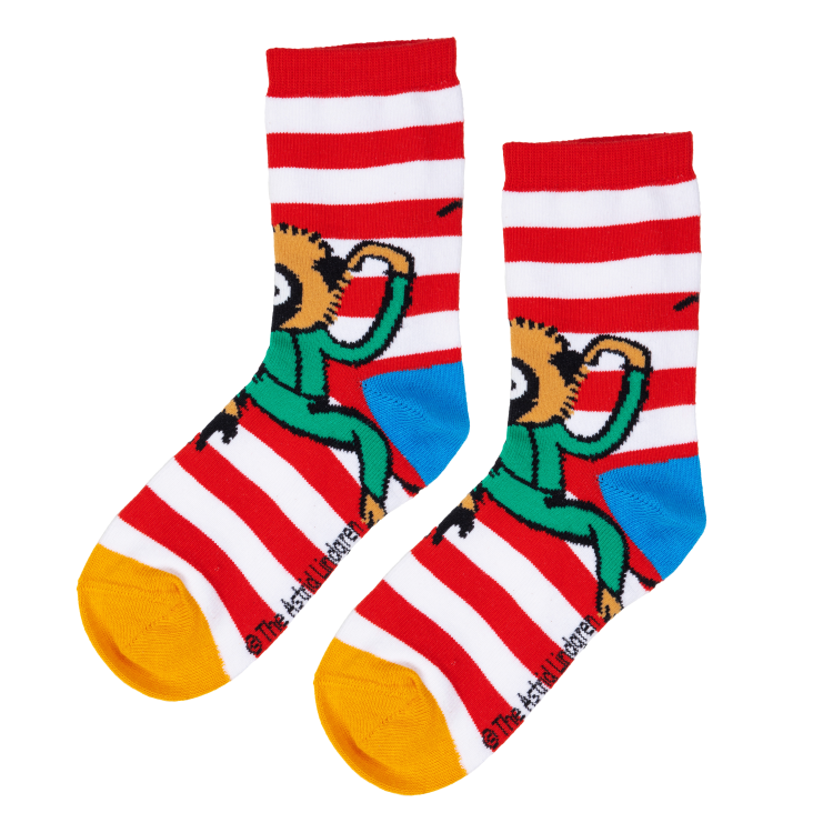 Pippi strumpor 2st blå/röd