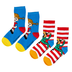 Pippi strumpor 2st blå/röd