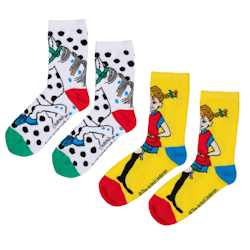 Pippi strumpor 2st gul/naturvit