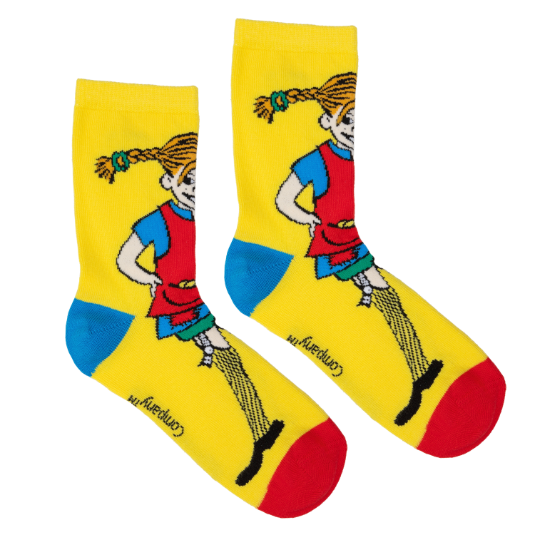 Pippi strumpor 2st gul/naturvit