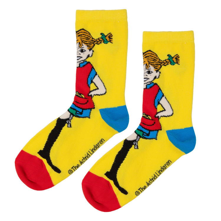 Pippi strumpor 2st gul/naturvit