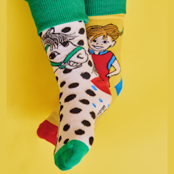 Pippi strumpor 2st gul/naturvit