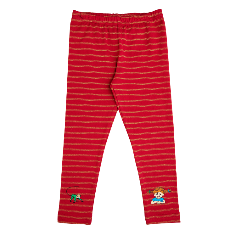Pippi Kompisar leggings röd/guld